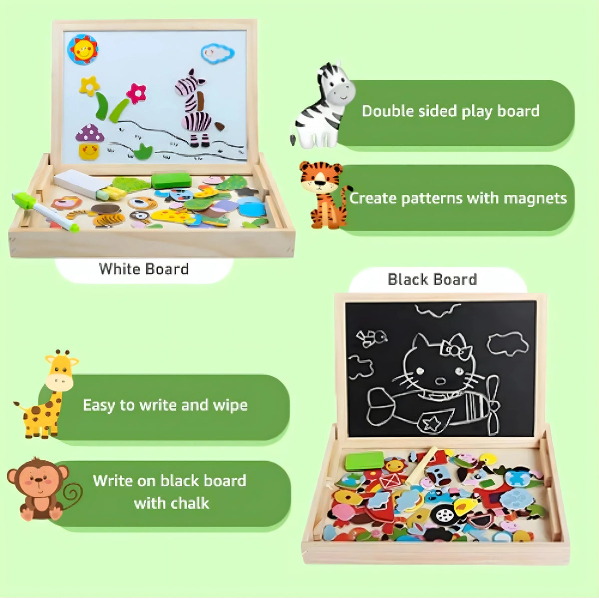 Magnetic Wooden Puzzle Board