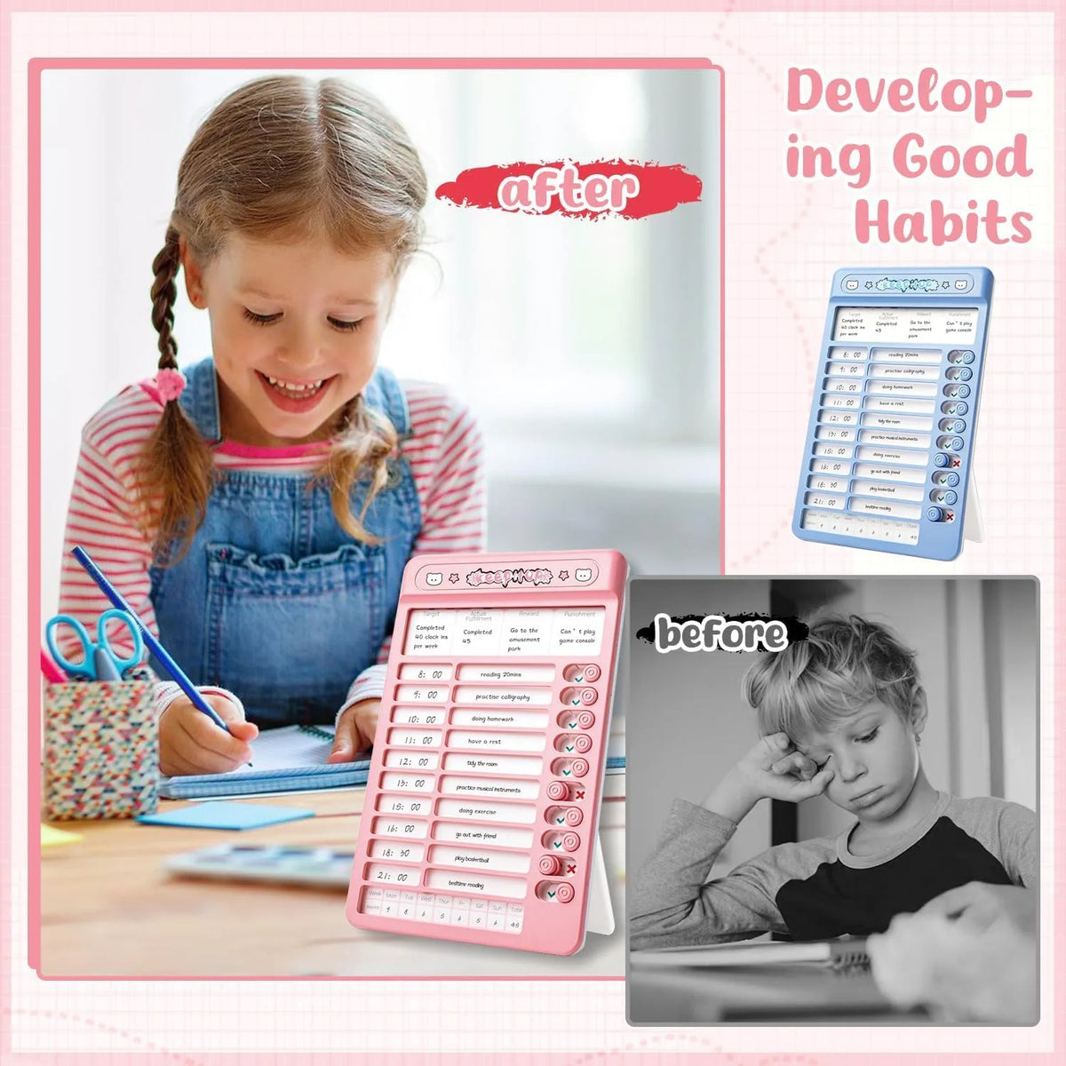 Reusable Detachable Habit Tracker & Motivation Checklist