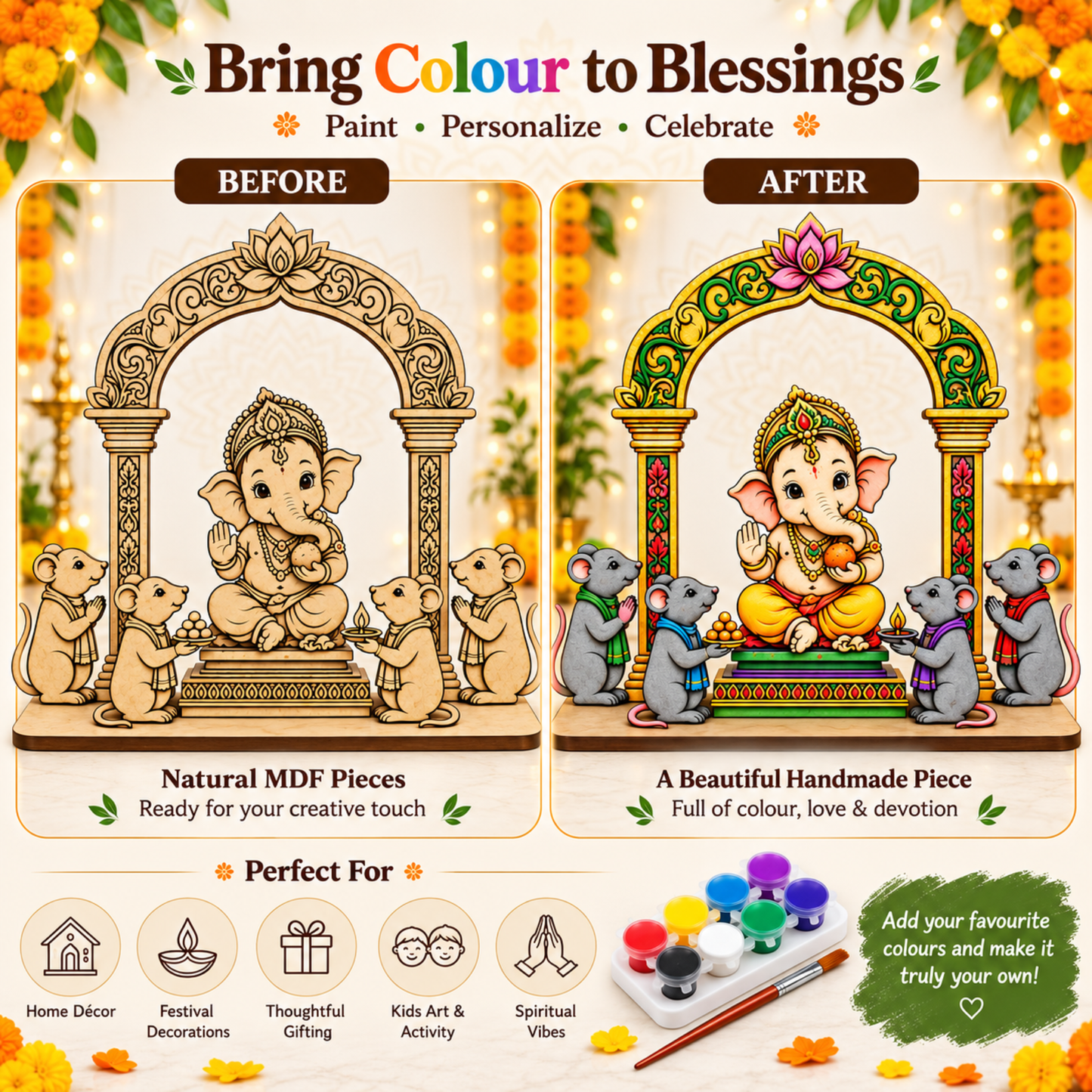 DIY Ganpati Bappa MDF Painting Kit