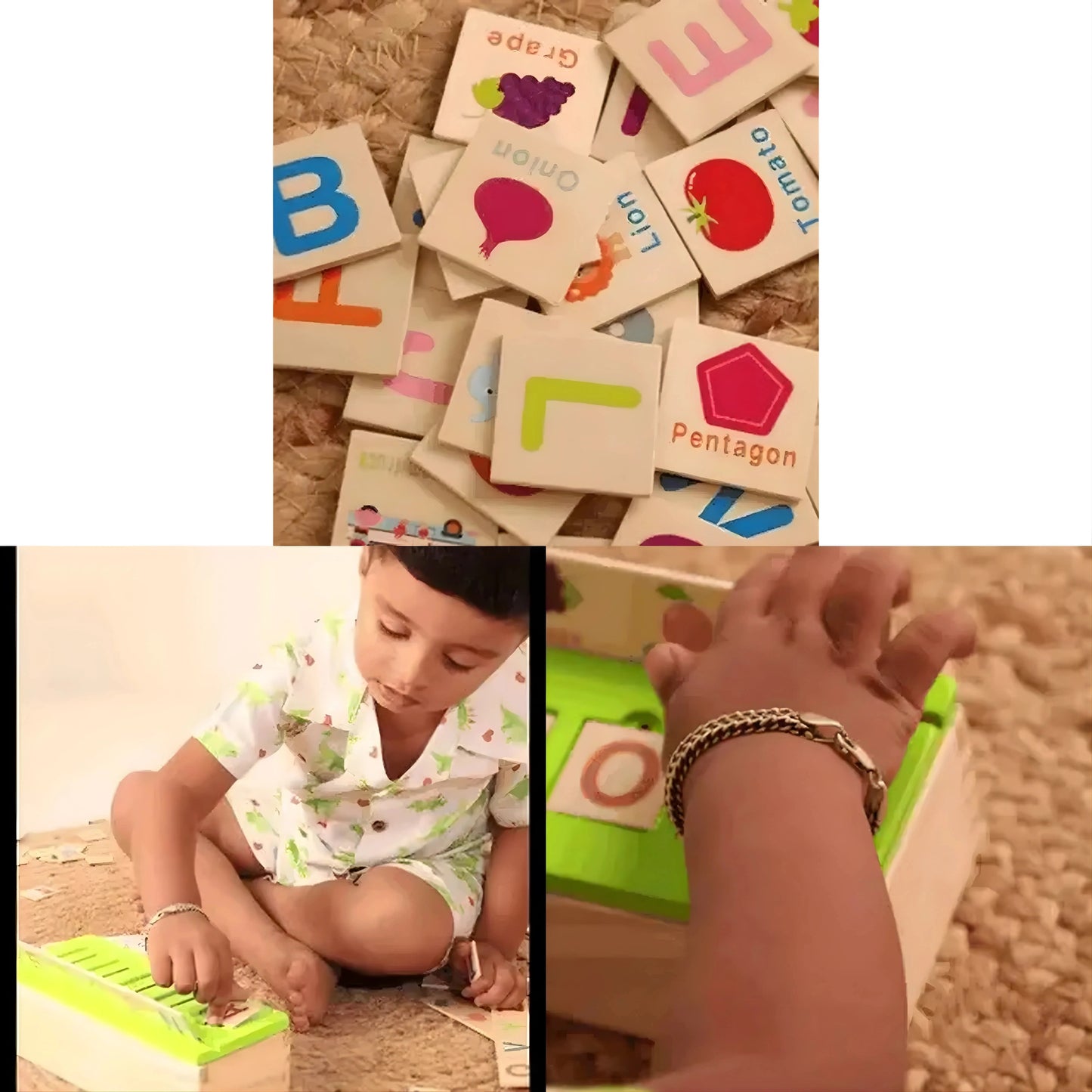Wooden Alphabet Learning Toy with Flash Cards