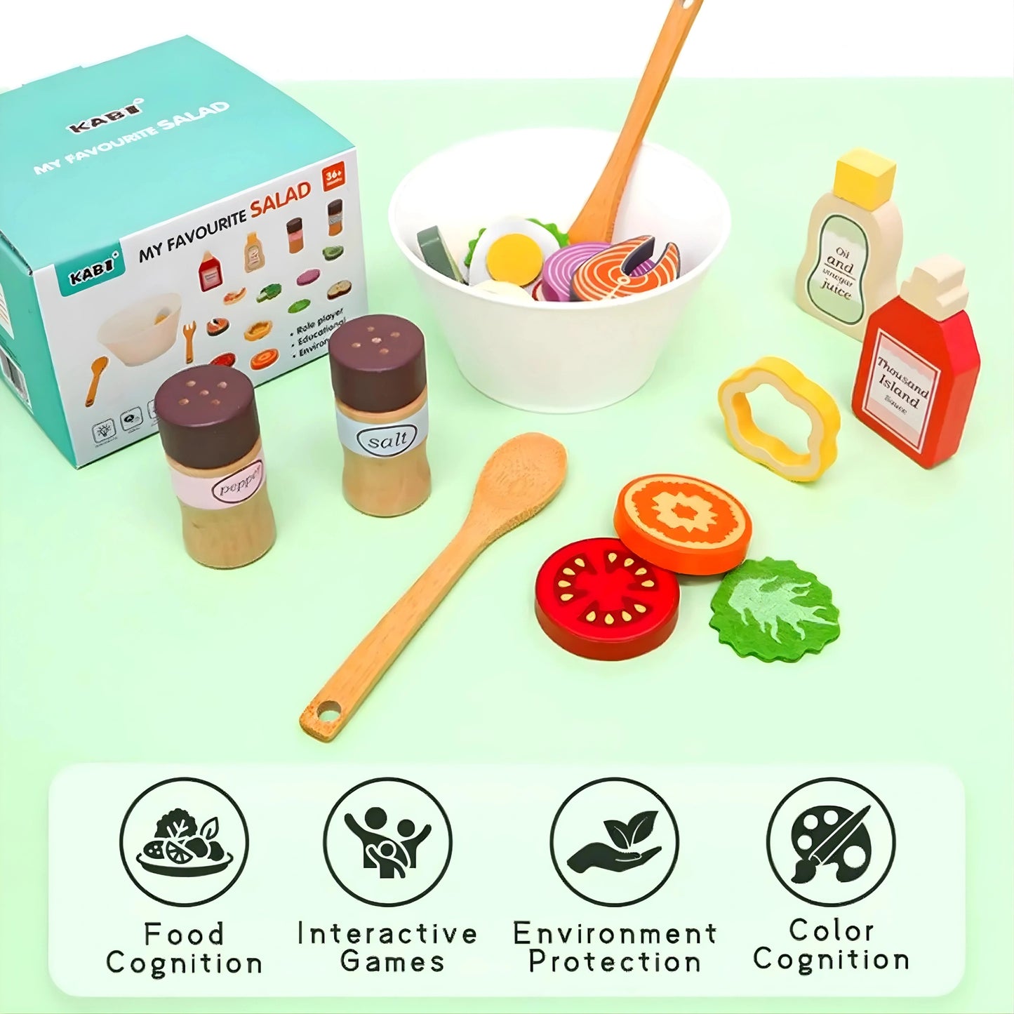 Wooden Salad Toy Set