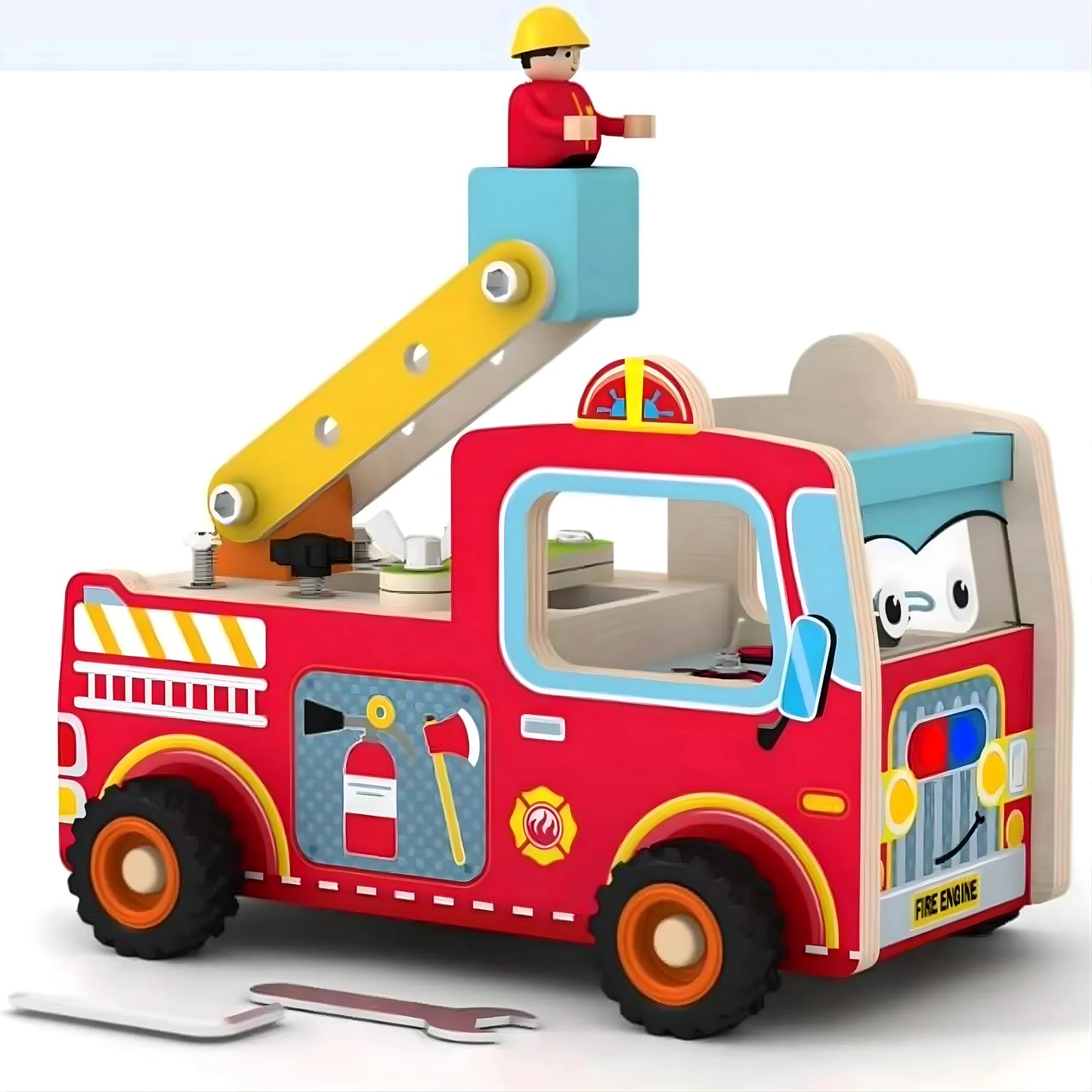 Wooden Fire Truck Toy