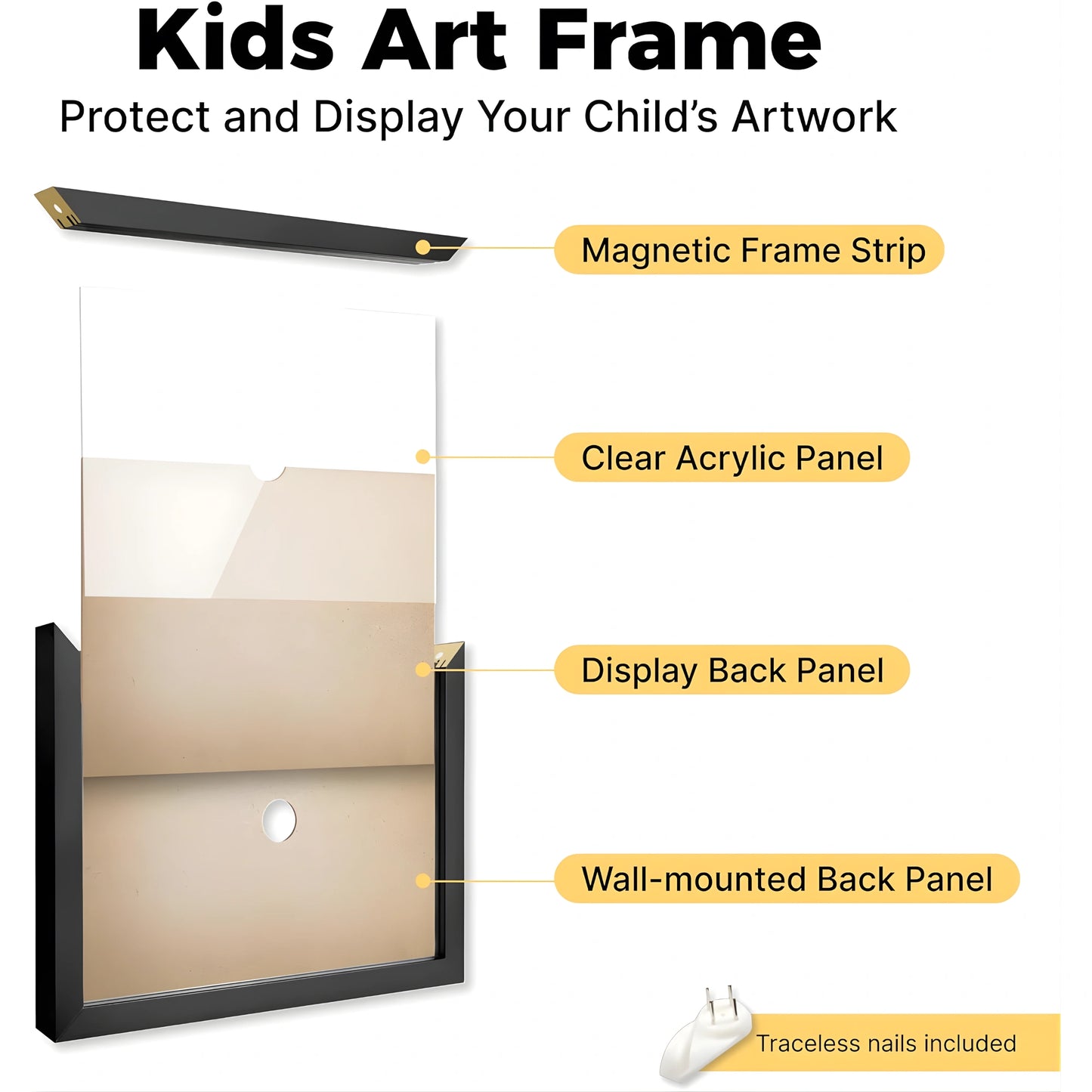 Art Frame A4 – Magnetic Front Opening Artwork Display Frame