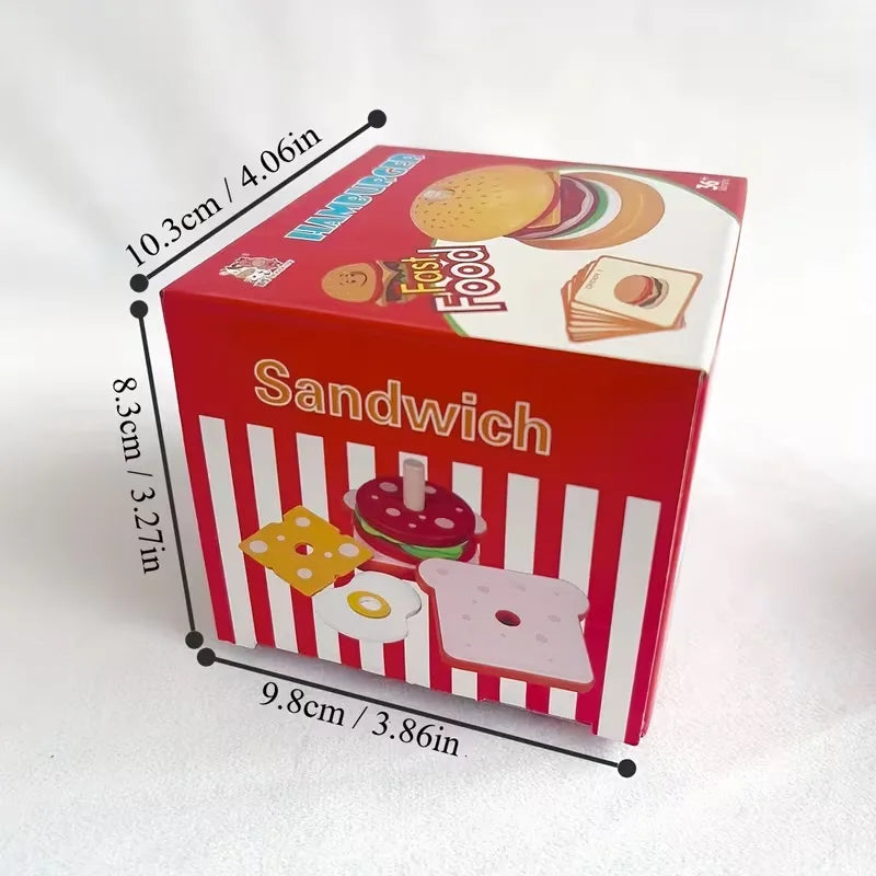 Wooden Sandwich Puzzle: Enhance Spatial Logic, Focus, And Observation Skills for Ages 3-6