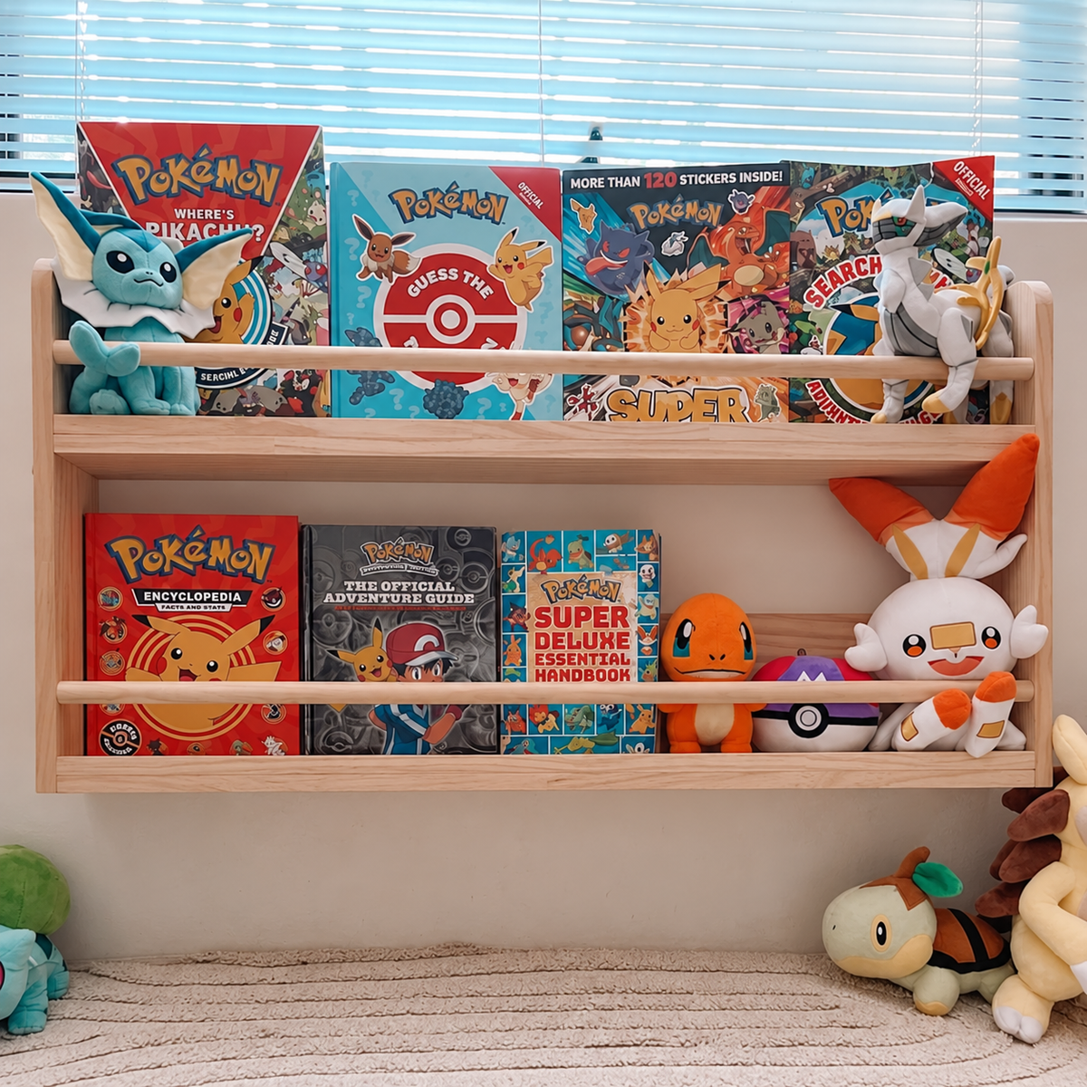 Front-Facing Wall Bookshelf, 2 Tier