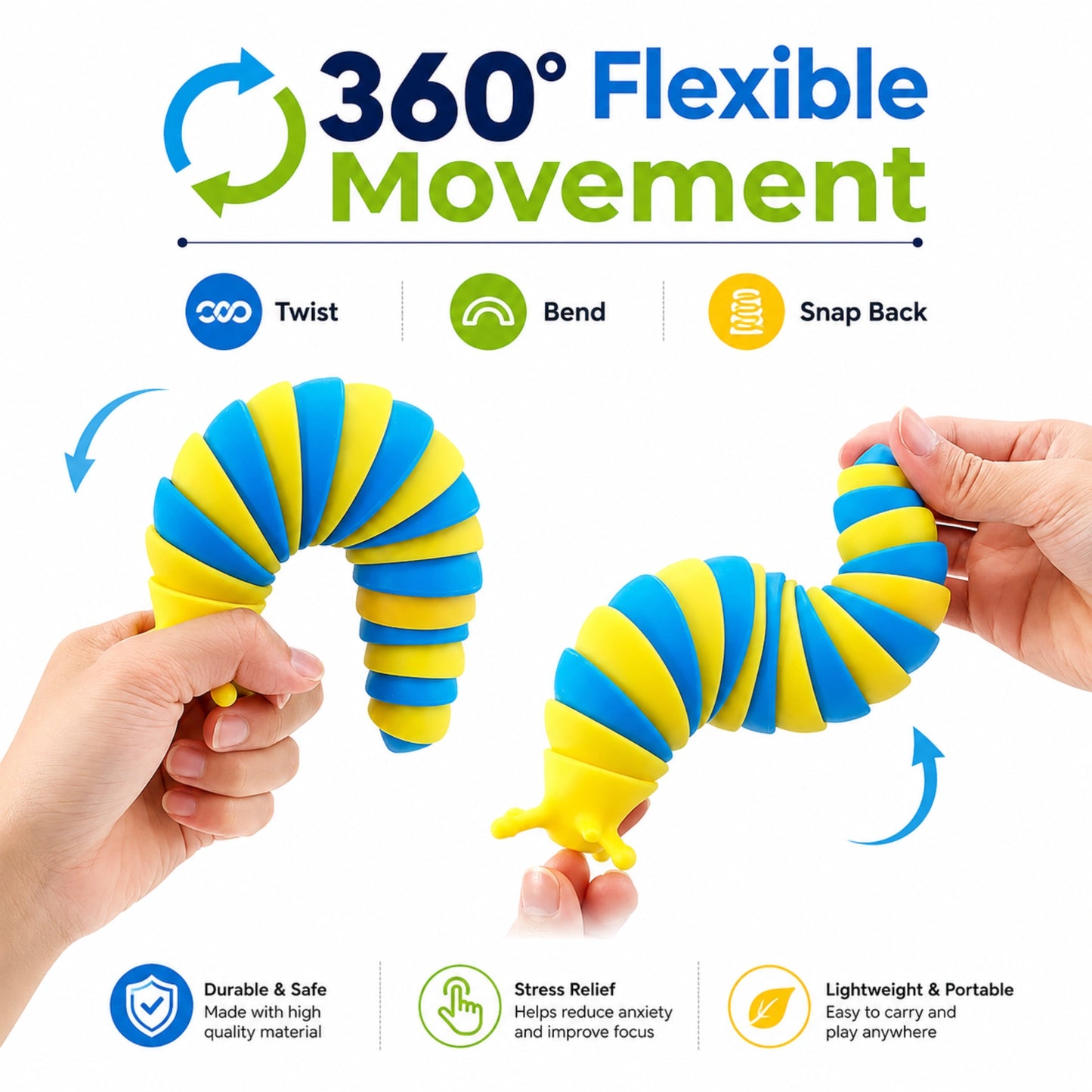 Flexible Slug Fidget Toy