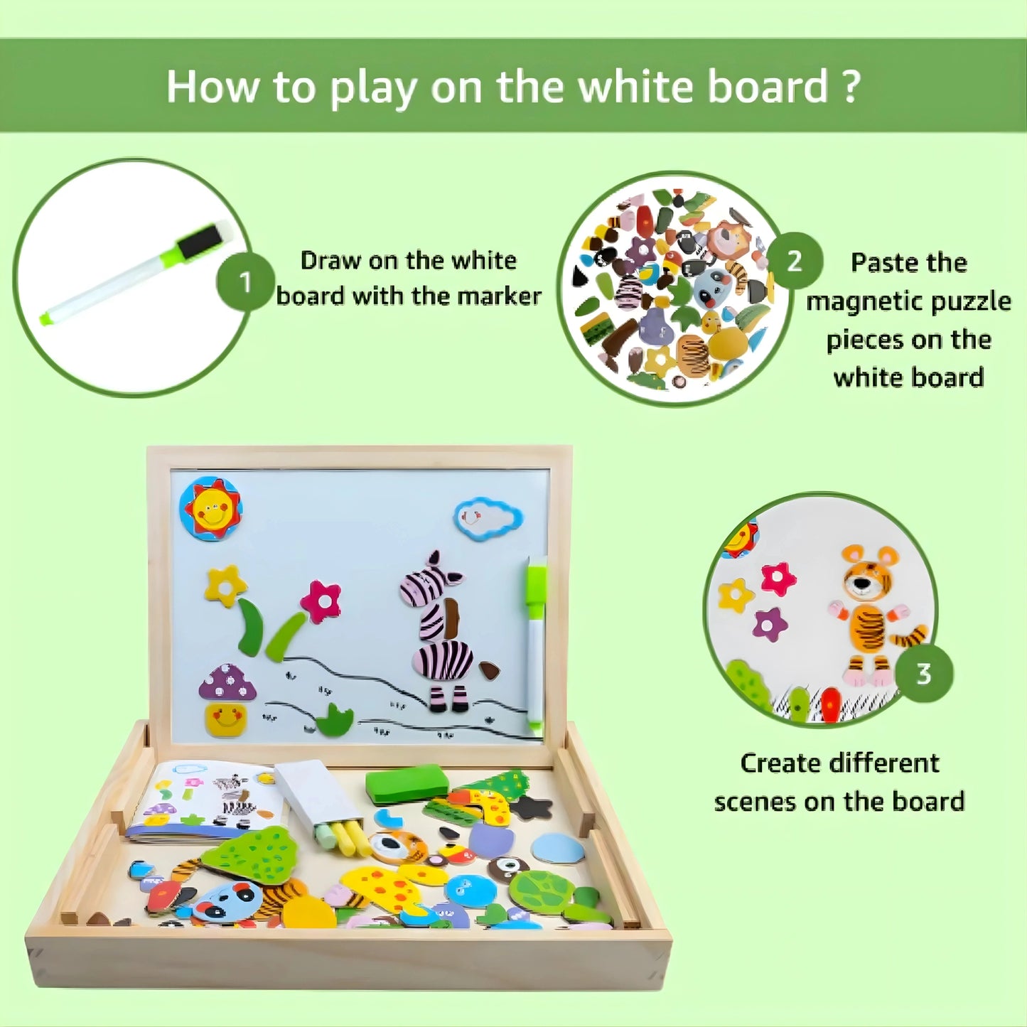Magnetic Wooden Puzzle Board
