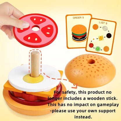 Wooden Burger Sorting & Stacking