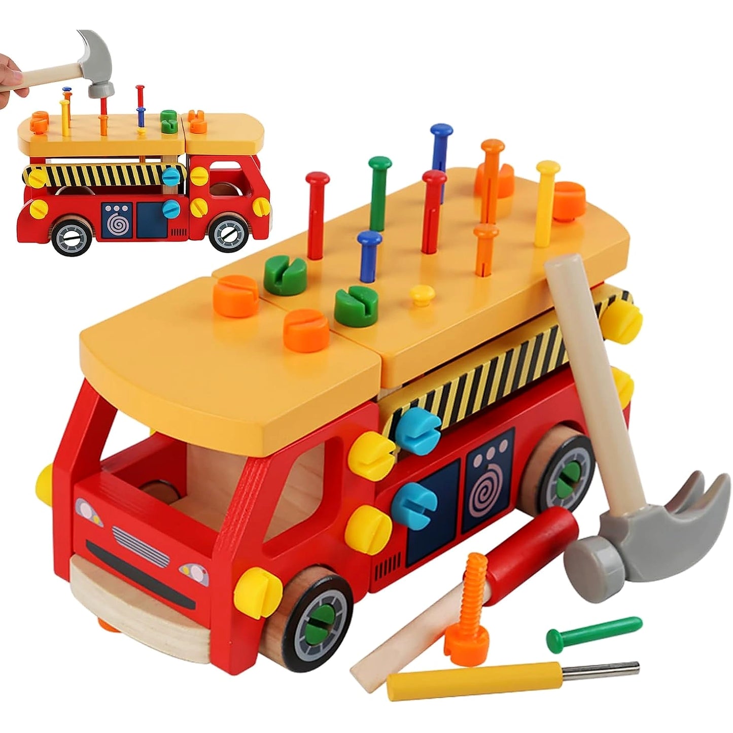 Wooden Fire Truck DIY Assembly Toy