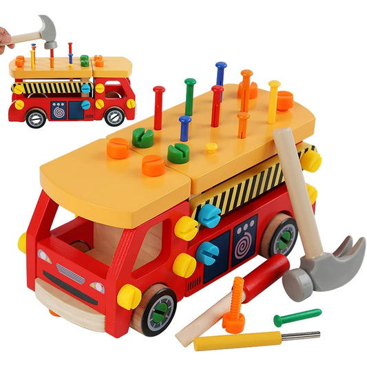 Wooden Fire Truck DIY Assembly Toy