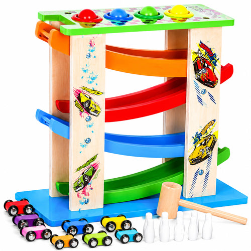 3-in-1 Wooden Racing Ramp Toy