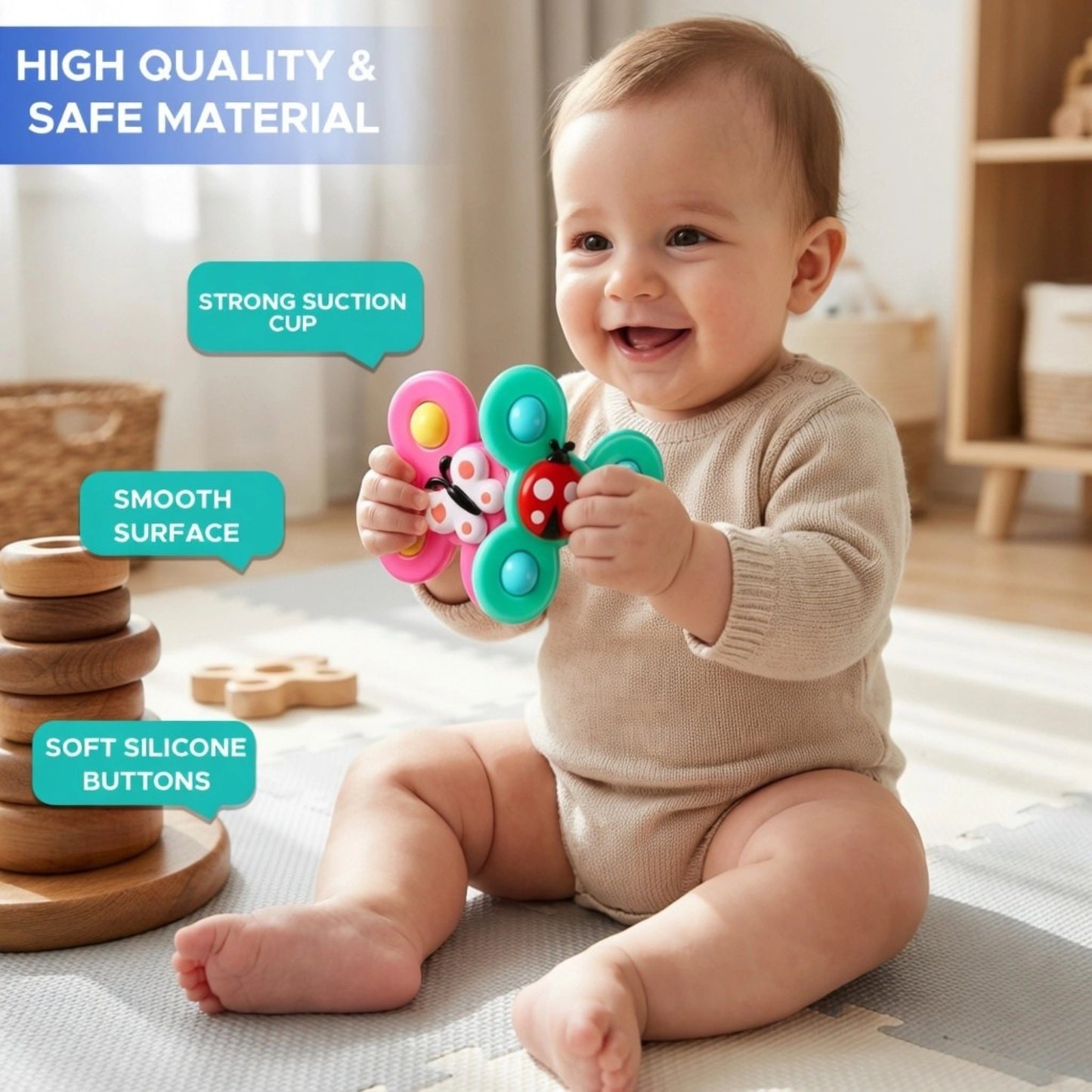 Baby Suction Spinner Toy