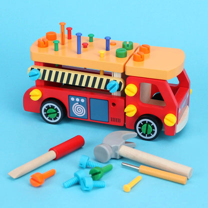 Wooden Fire Truck DIY Assembly Toy