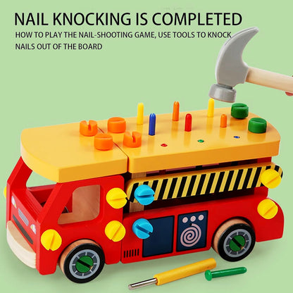 Wooden Fire Truck DIY Assembly Toy