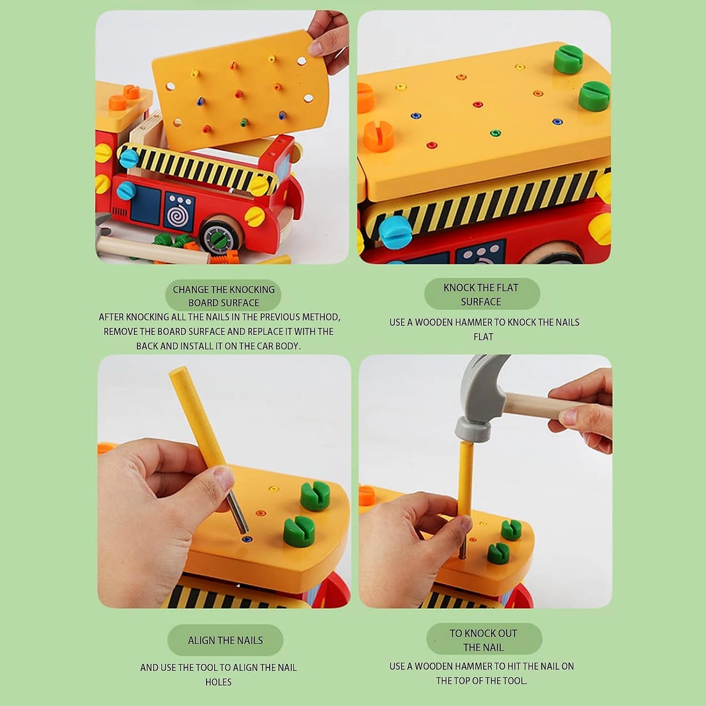 Wooden Fire Truck DIY Assembly Toy