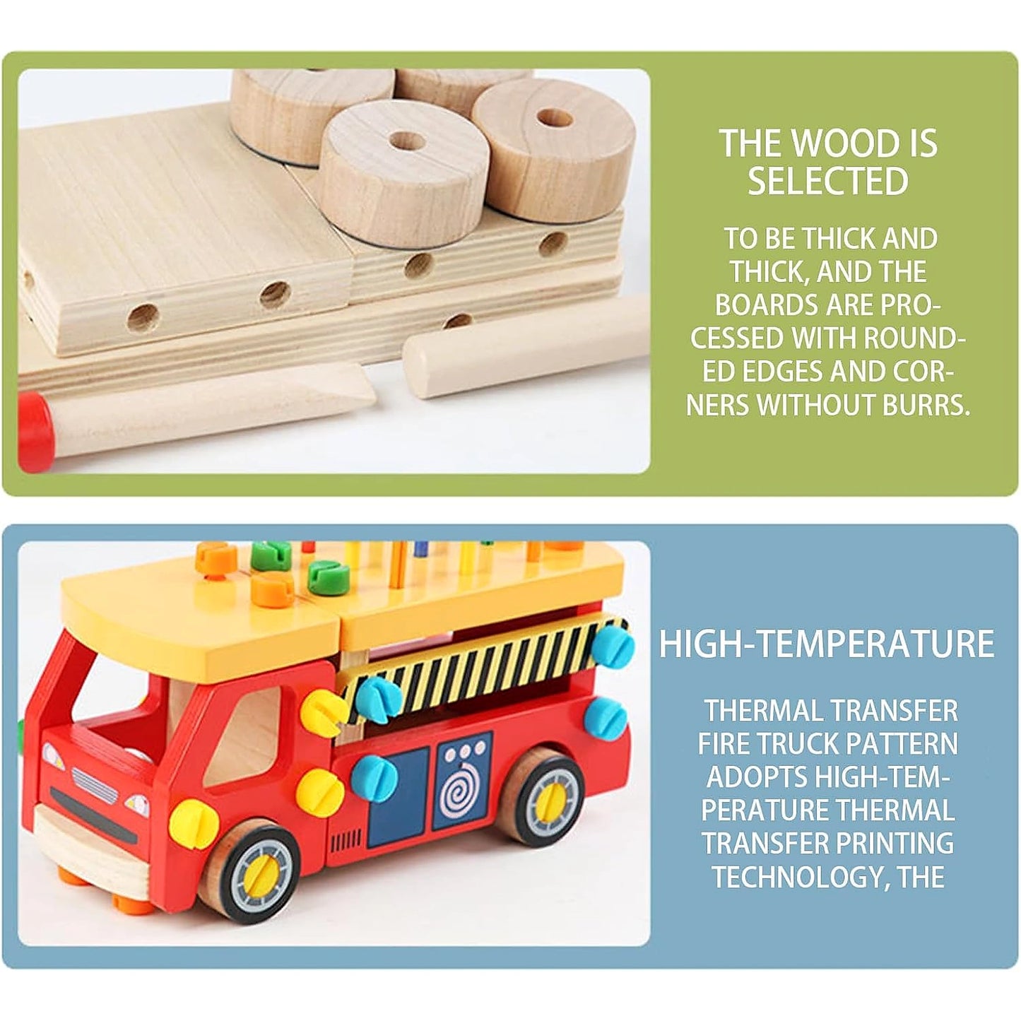 Wooden Fire Truck DIY Assembly Toy