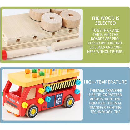 Wooden Fire Truck DIY Assembly Toy