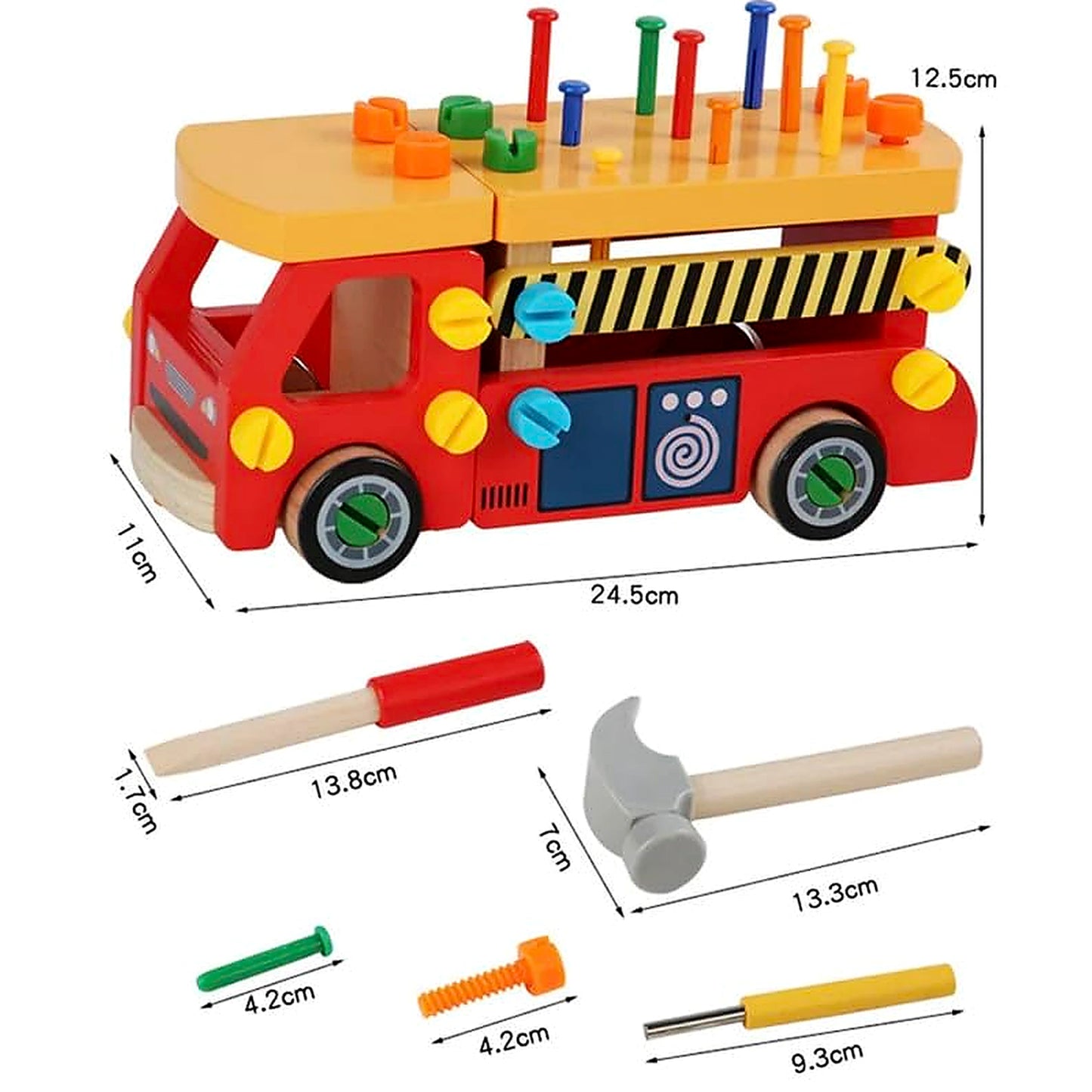 Wooden Fire Truck DIY Assembly Toy