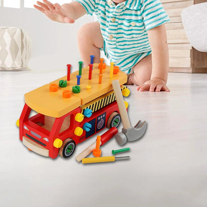 Wooden Fire Truck DIY Assembly Toy
