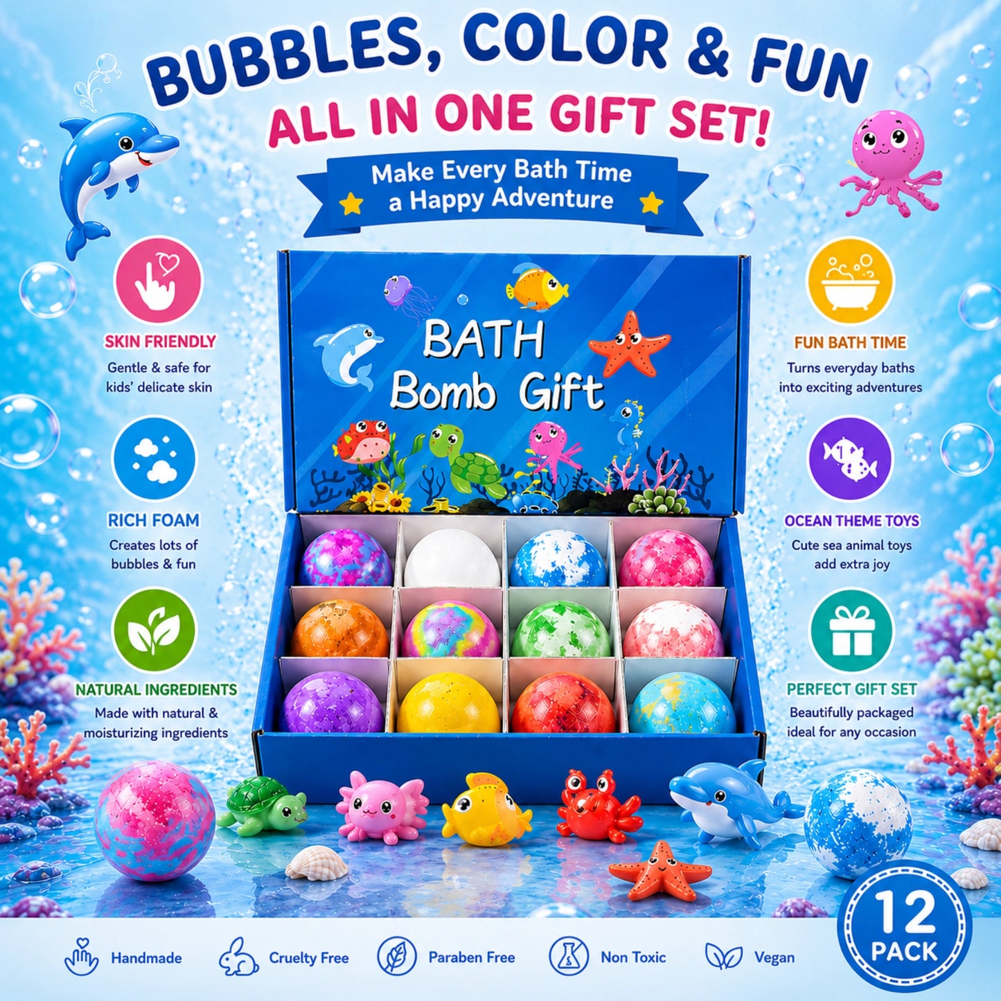 Kids Bubble Bath Bomb Set