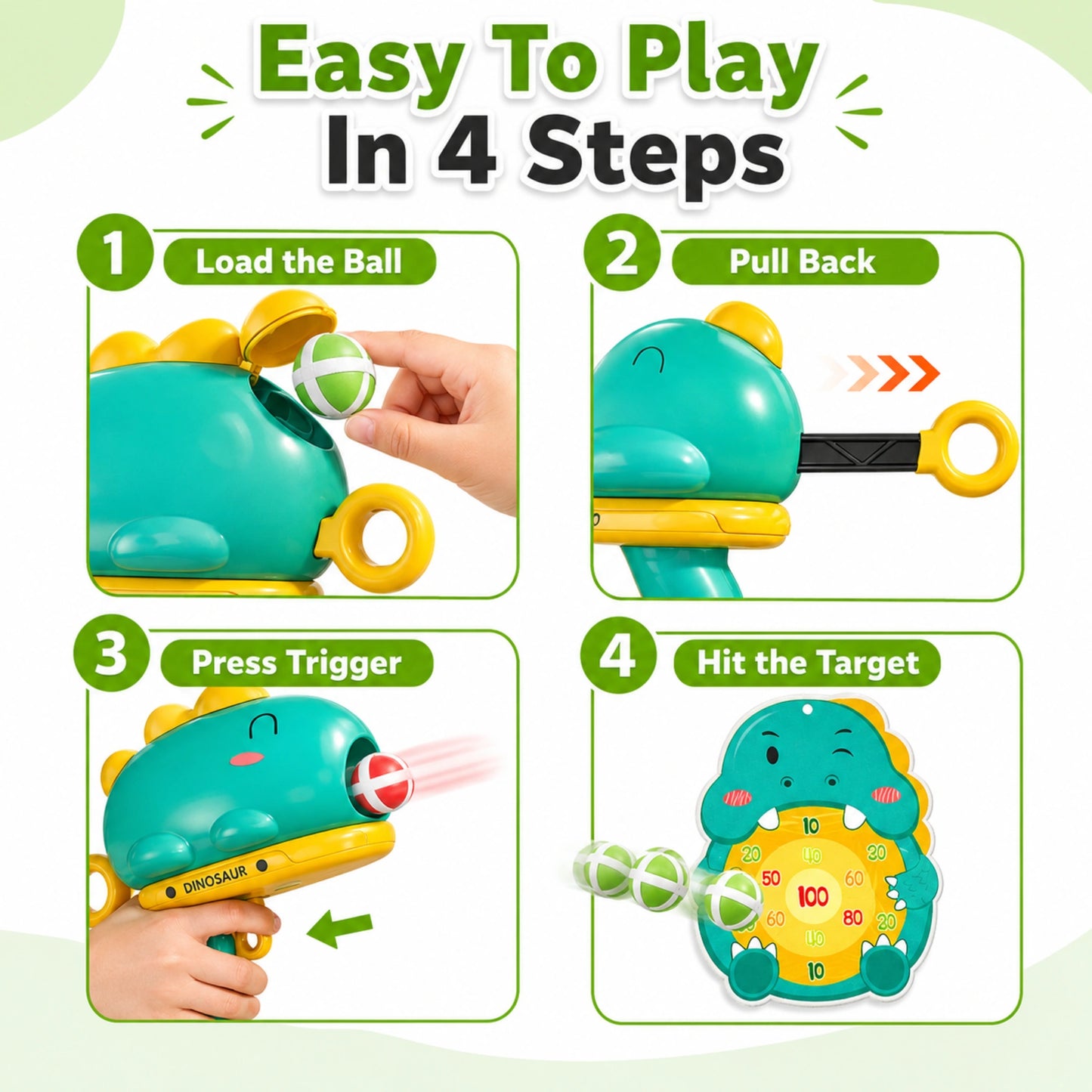 Dinosaur Ball Launcher Target Game Set
