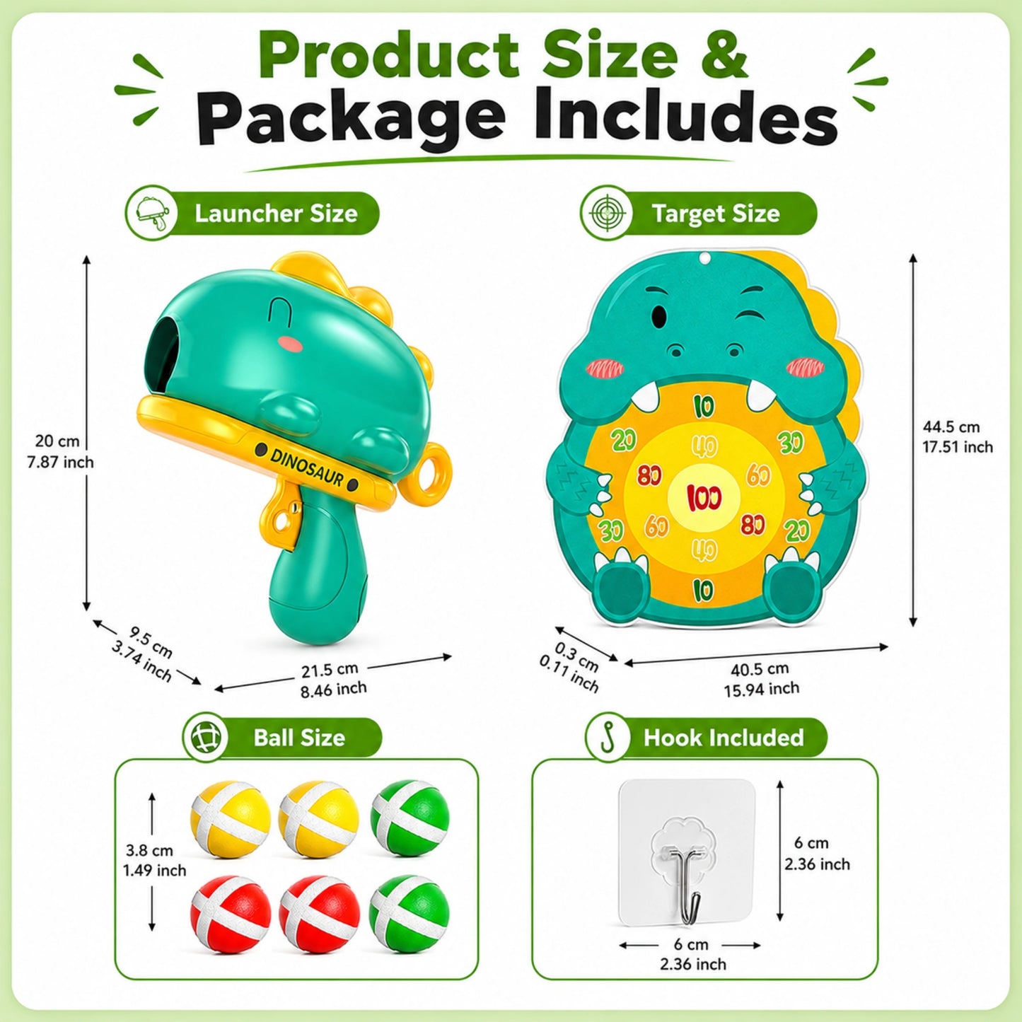 Dinosaur Ball Launcher Target Game Set