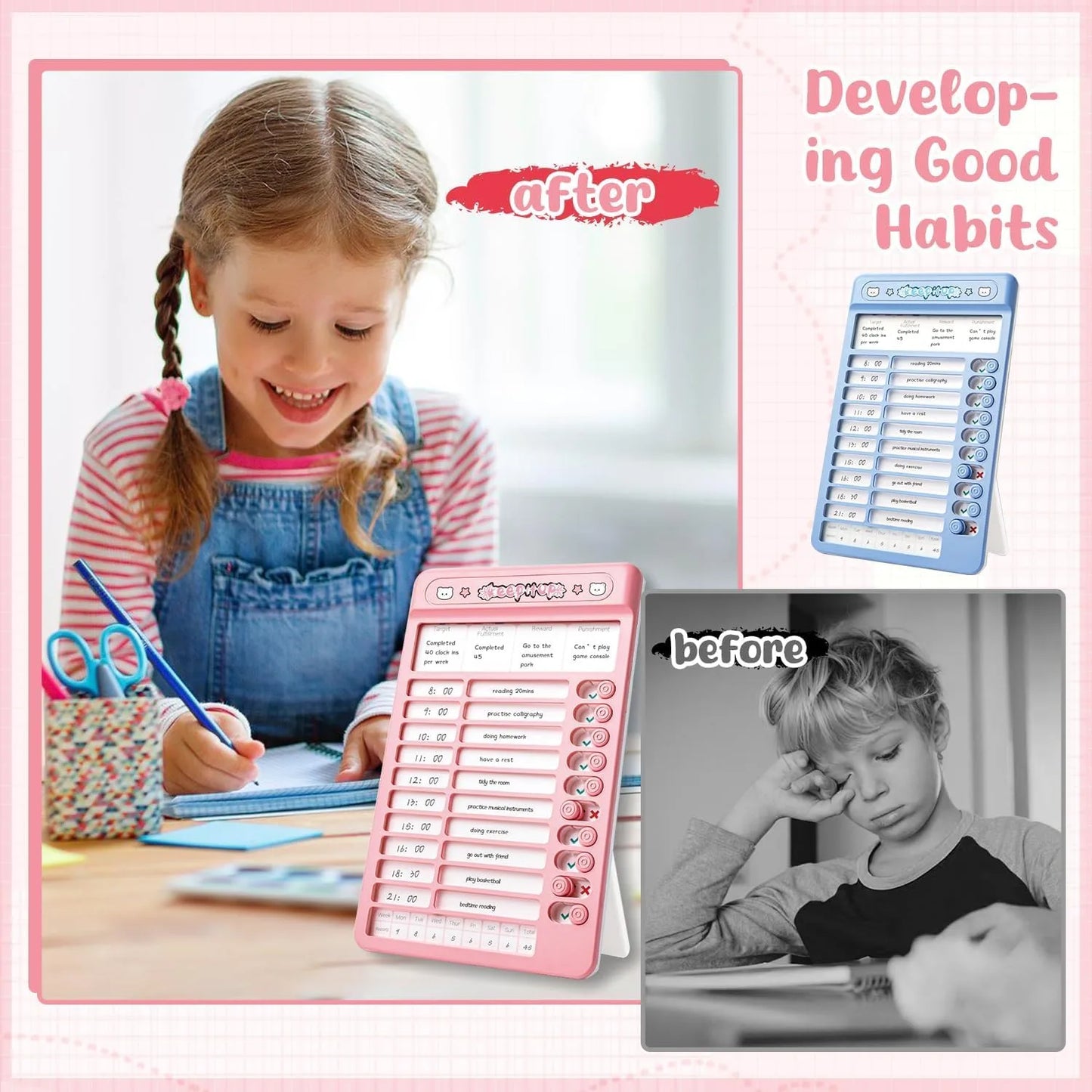 Reusable Detachable Habit Tracker & Motivation Checklist