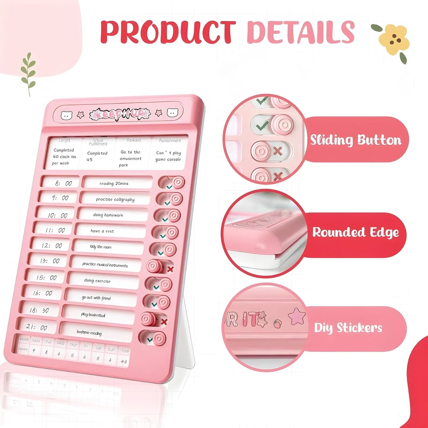 Reusable Detachable Habit Tracker & Motivation Checklist