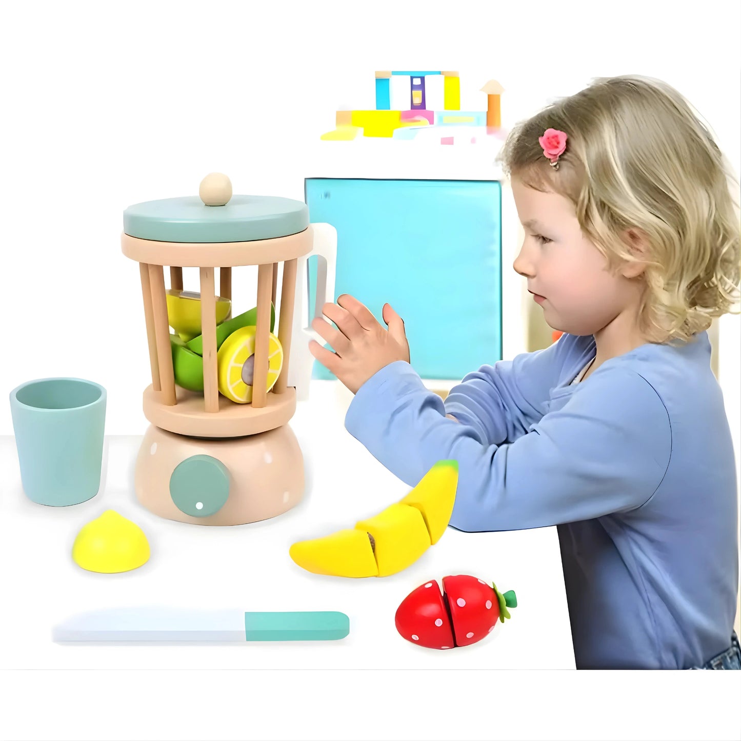 Wooden Fruit Juicer Toy Set