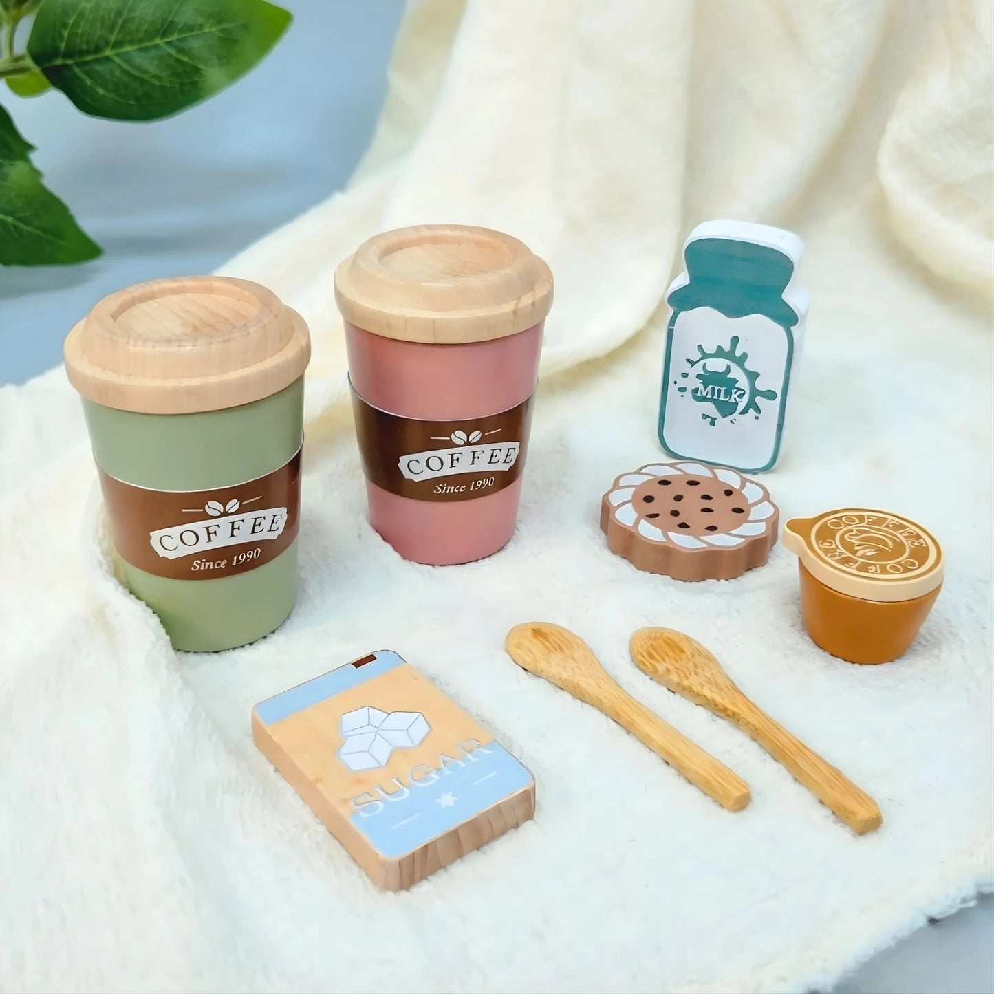 Wooden Coffee Cup Toy Set