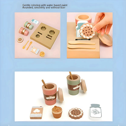 Wooden Coffee Cup Toy Set
