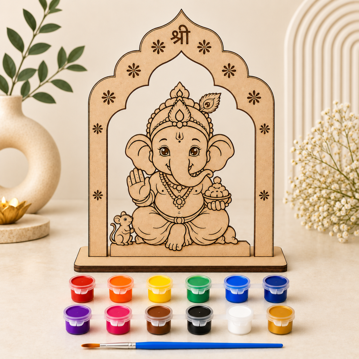 Ganpati Bappa DIY MDF Colouring Kit