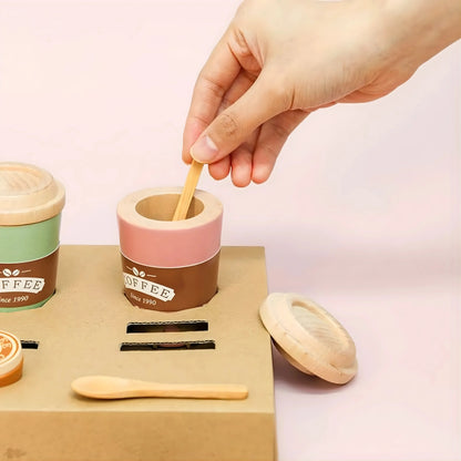 Wooden Coffee Cup Toy Set