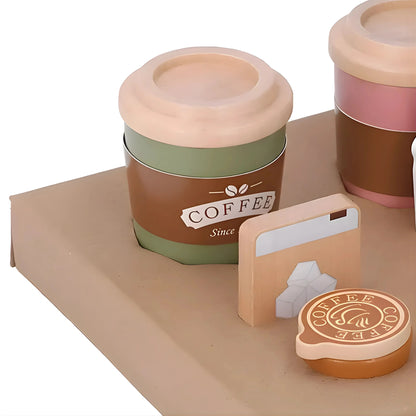 Wooden Coffee Cup Toy Set