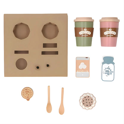 Wooden Coffee Cup Toy Set