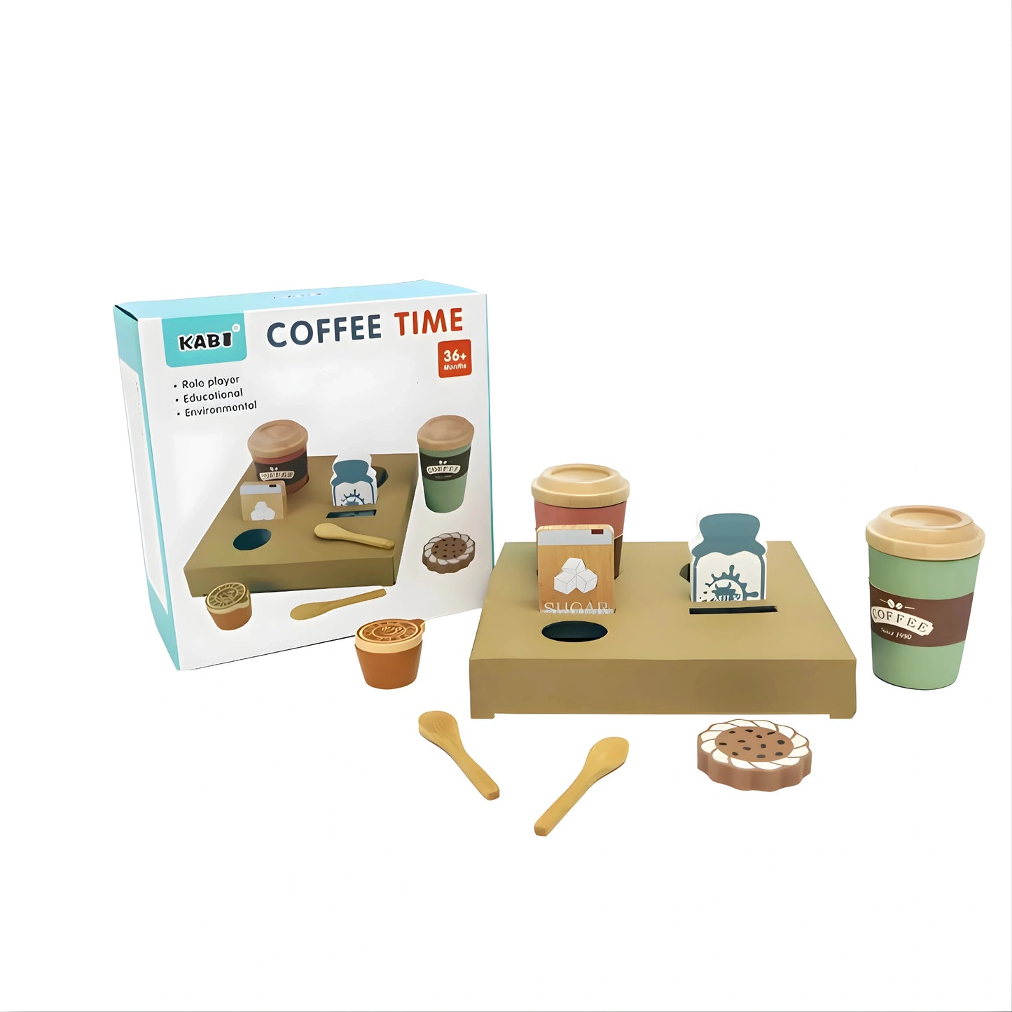 Wooden Coffee Cup Toy Set