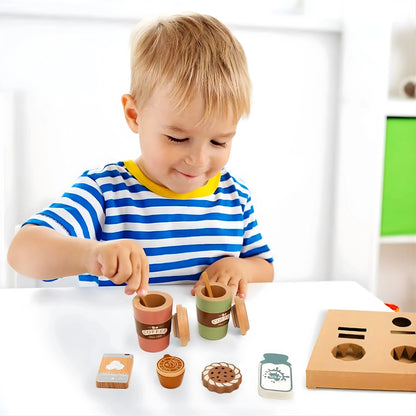 Wooden Coffee Cup Toy Set