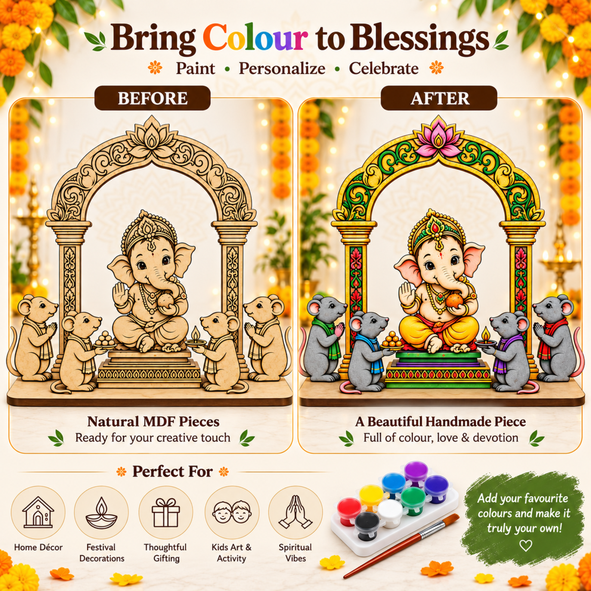 DIY Ganpati Bappa MDF Painting Kit