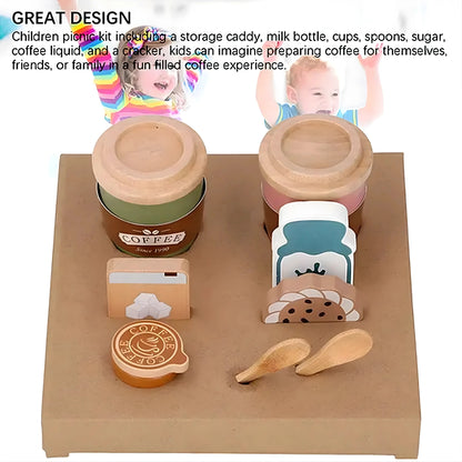 Wooden Coffee Cup Toy Set