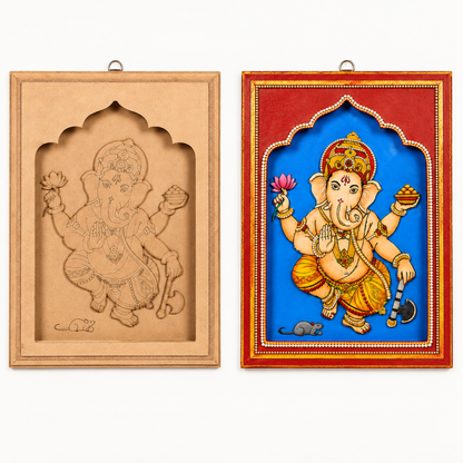 DIY Ganpati Bappa MDF Colouring Frame