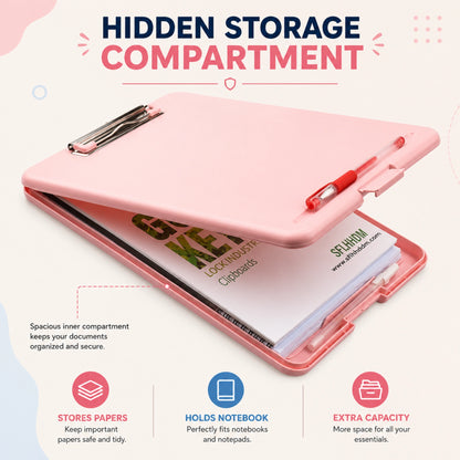 Clipboard Storage Folder with Hidden Compartment