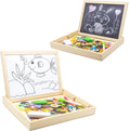 Magnetic Wooden Whiteboard & Blackboard for Kids