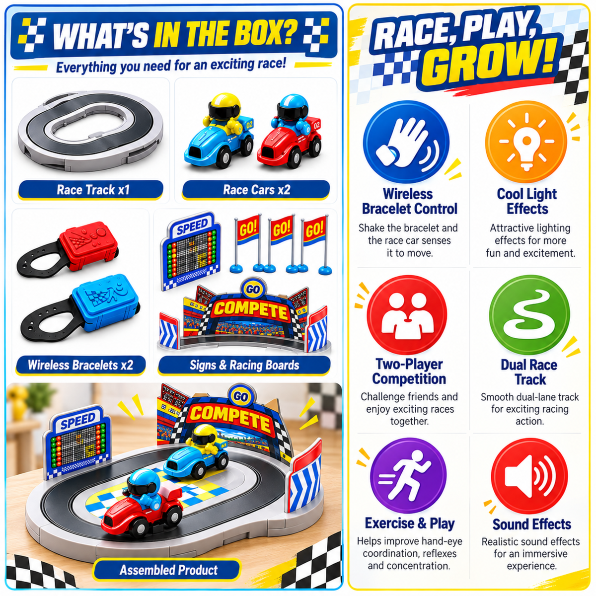 Dual-Player Racing Track Toy