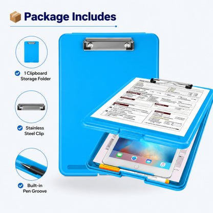 Clipboard Storage Folder with Hidden Compartment