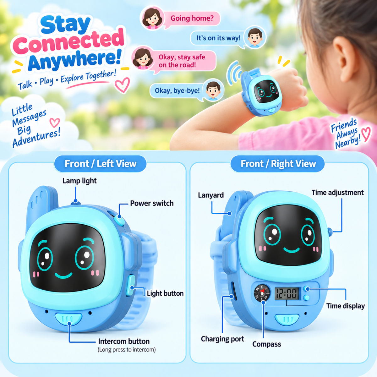 Kids Walkie-Talkie Watch Set