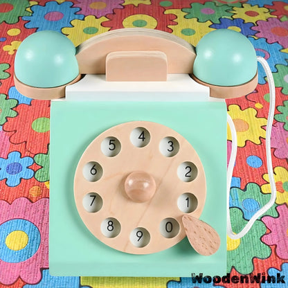 Wooden Retro Phone Toy