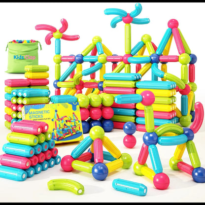 Magnetic Stick, Balls & Rods Building Set – STEM Learning Toy for Kids
