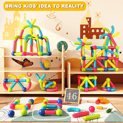 Magnetic Stick, Balls & Rods Building Set – STEM Learning Toy for Kids