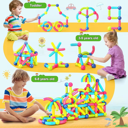 Magnetic Stick, Balls & Rods Building Set – STEM Learning Toy for Kids