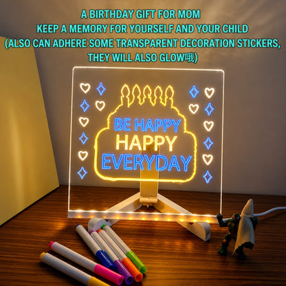 LED Acrylic Message Board with Neon Glow